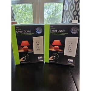Lot of 2 GE Z-Wave In-Wall Smart Outlets 12721 ZW1001 - New In Box